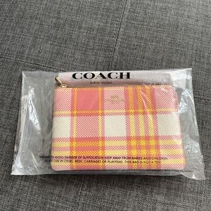 Coach Plaid Wristlet